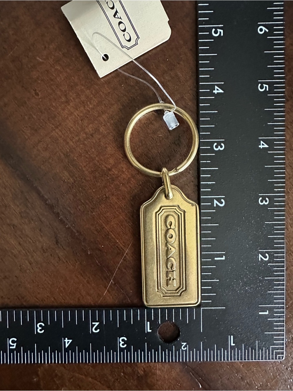 Coach Vintage Brass Hangtag Keychain - Picture 7 of 7